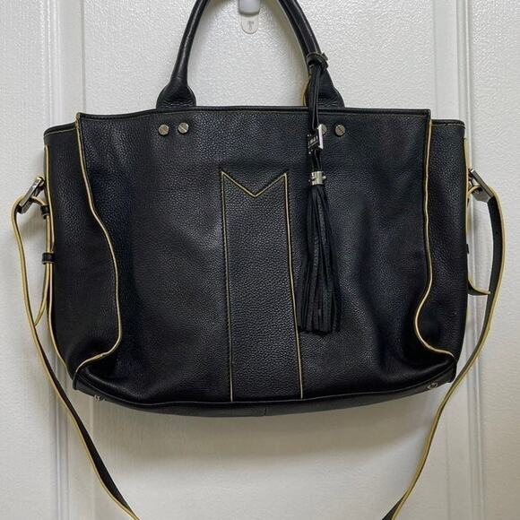 Aimee Kestenberg black and yellow tote purse - Picture 4 of 11